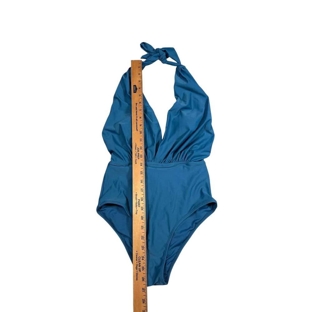 Cupshe Womens Teal Blue Halter V-Neck One Piece Swimsuit Size S New With Tags - Picture 5 of 11